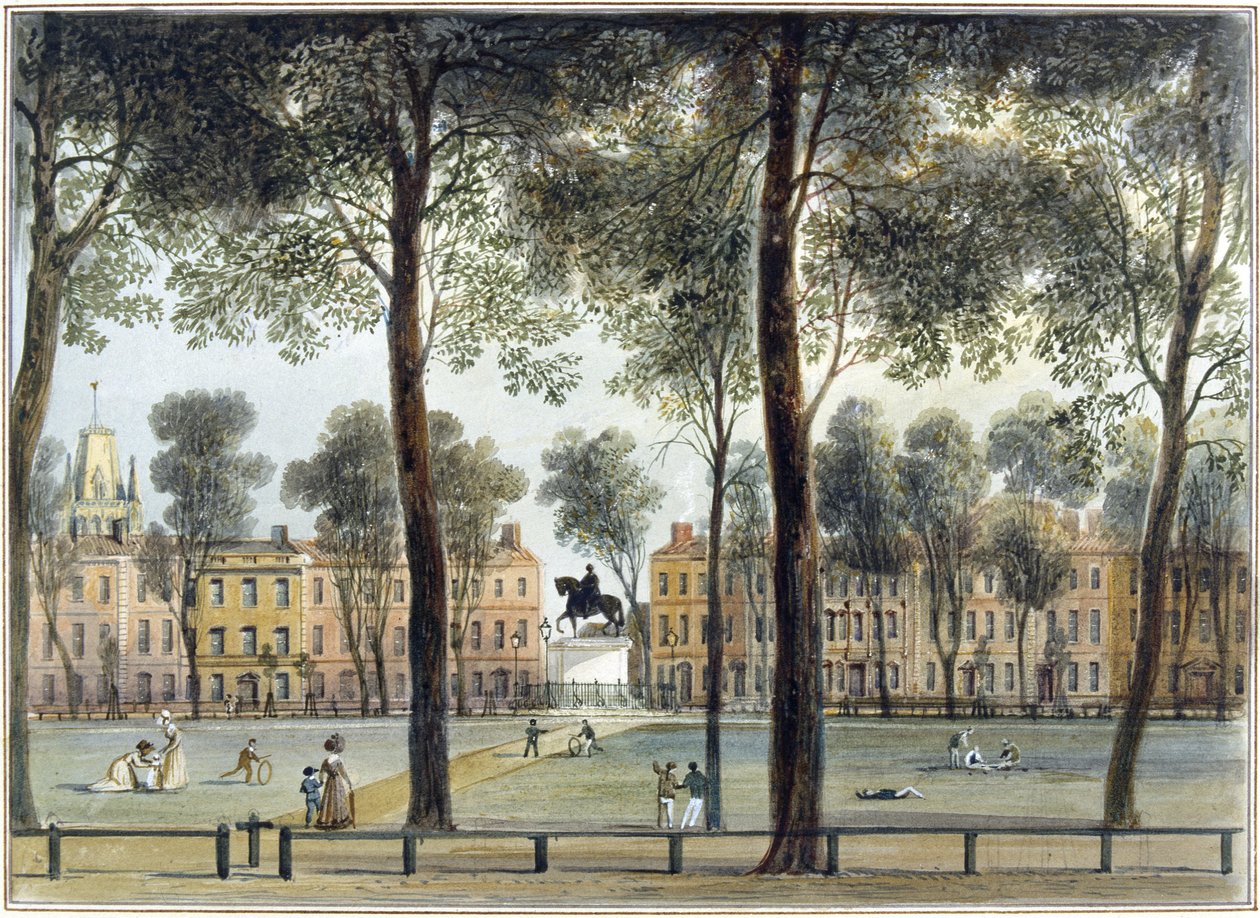 Queen Square, patrząc na południowy wschód autorstwa Thomas Leeson the Elder Rowbotham