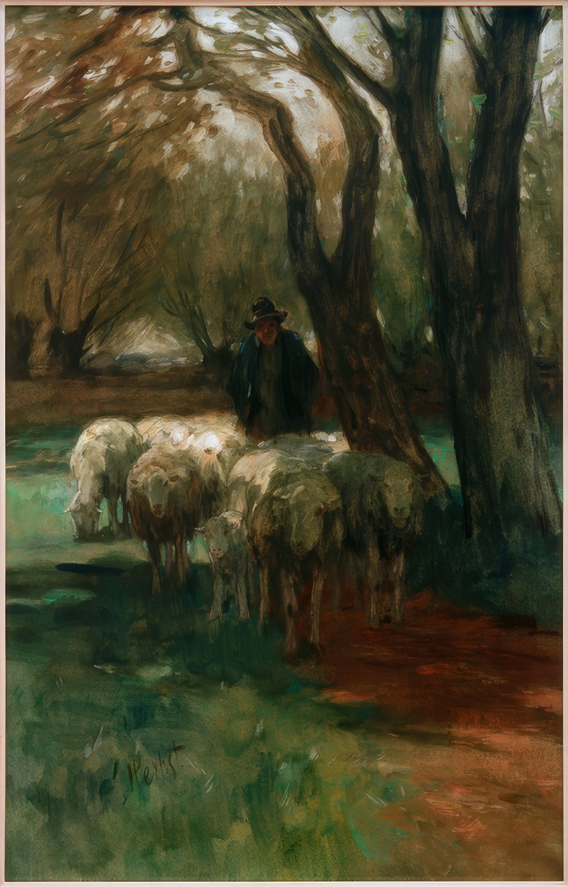 Pasterz ze stadem autorstwa Thomas Ludwig Herbst