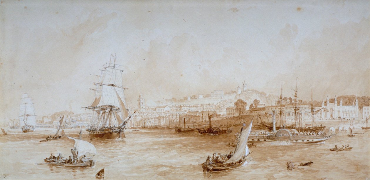 Gravesend, Kent, ok. 1830 r. autorstwa Thomas Mann Baynes
