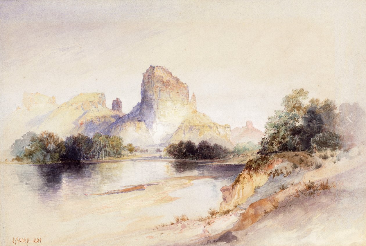 Zamek Butte, Green River, Wyoming, 1894 autorstwa Thomas Moran