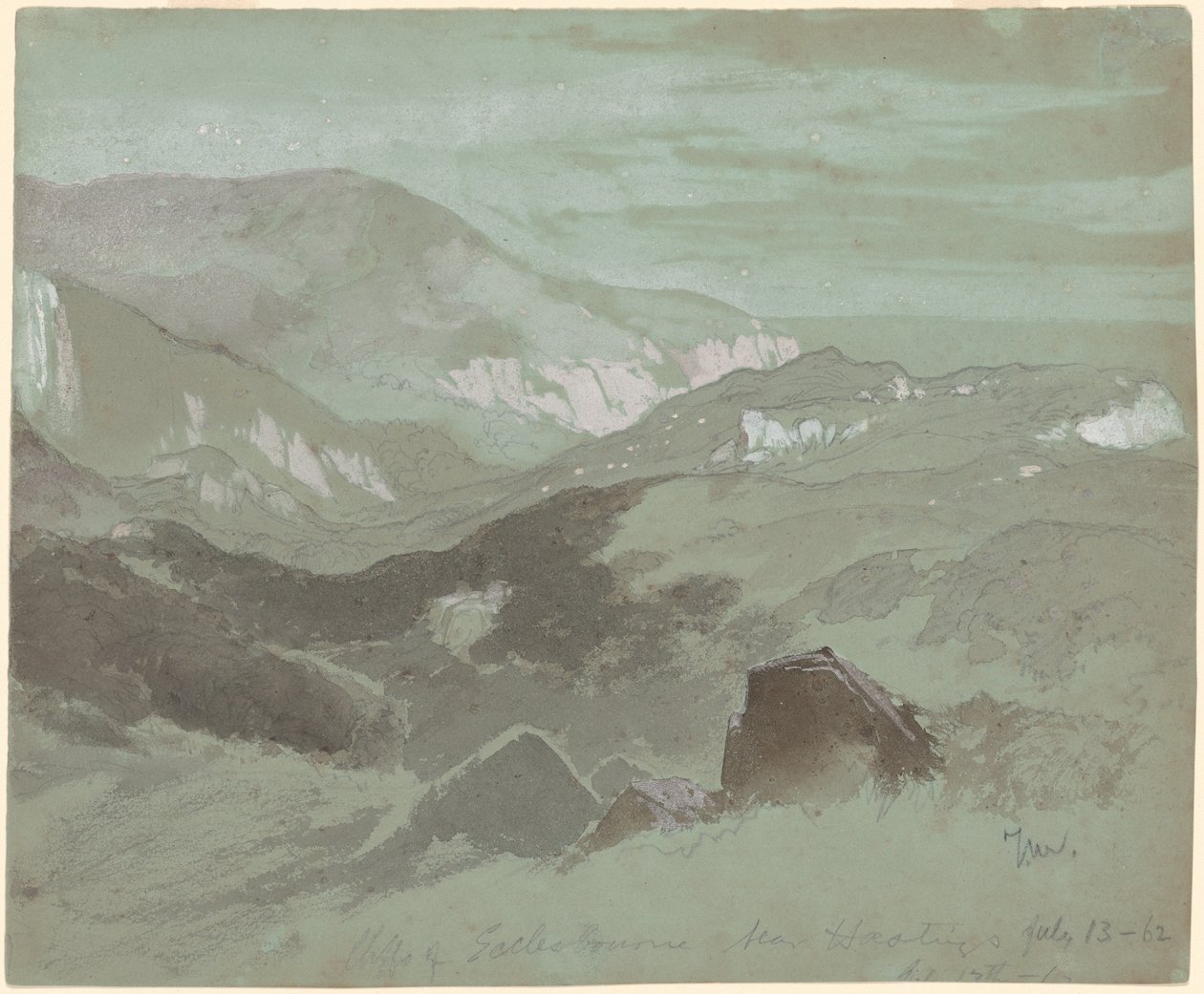 Klify Ecclesbourne w pobliżu Hastings autorstwa Thomas Moran