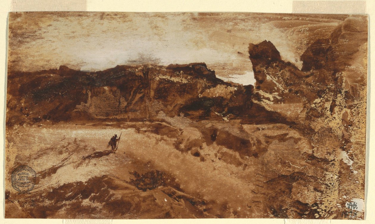 Rysunek, Na pustyni, Arizona, 1878 r. autorstwa Thomas Moran