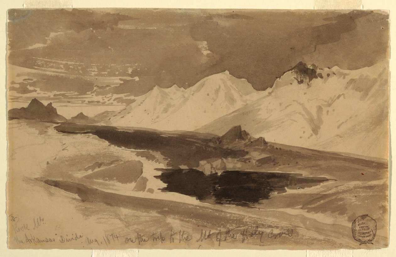 Rysunek, The Arkansas Divide, sierpień 1874 r. autorstwa Thomas Moran