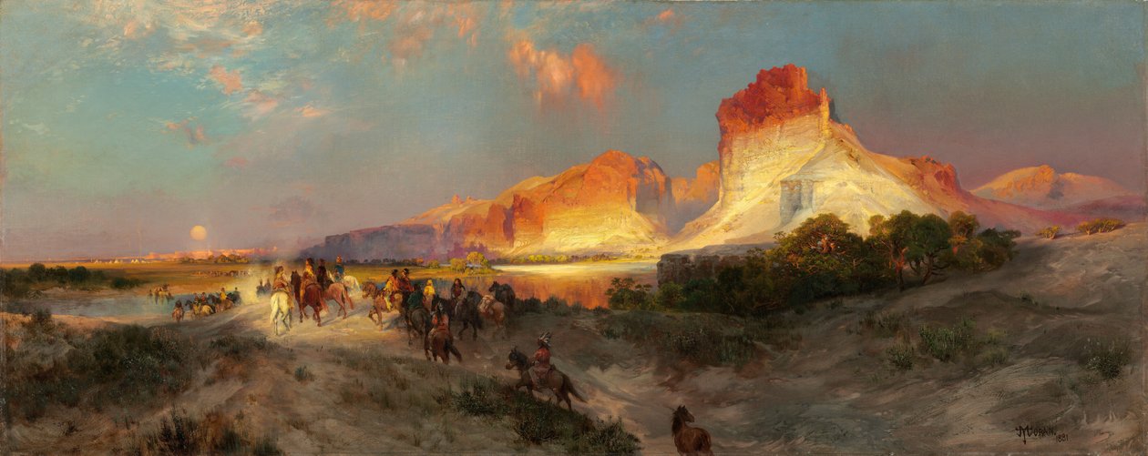 Klify Green River, Wyoming, 1881. autorstwa Thomas Moran