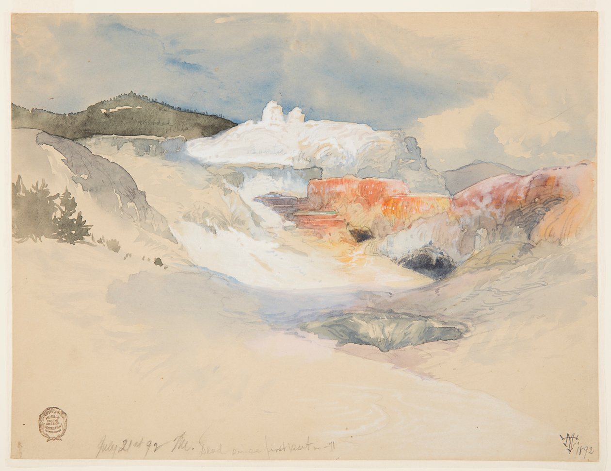 Yellowstone, Gorące Źródła autorstwa Thomas Moran