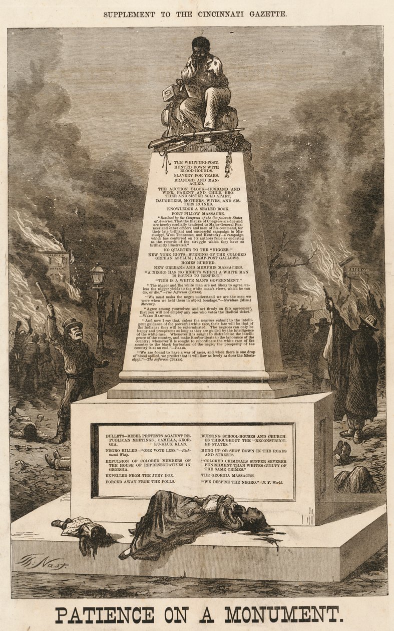 „Cierpliwość na pomnik”, 8 października 1868. autorstwa Thomas Nast