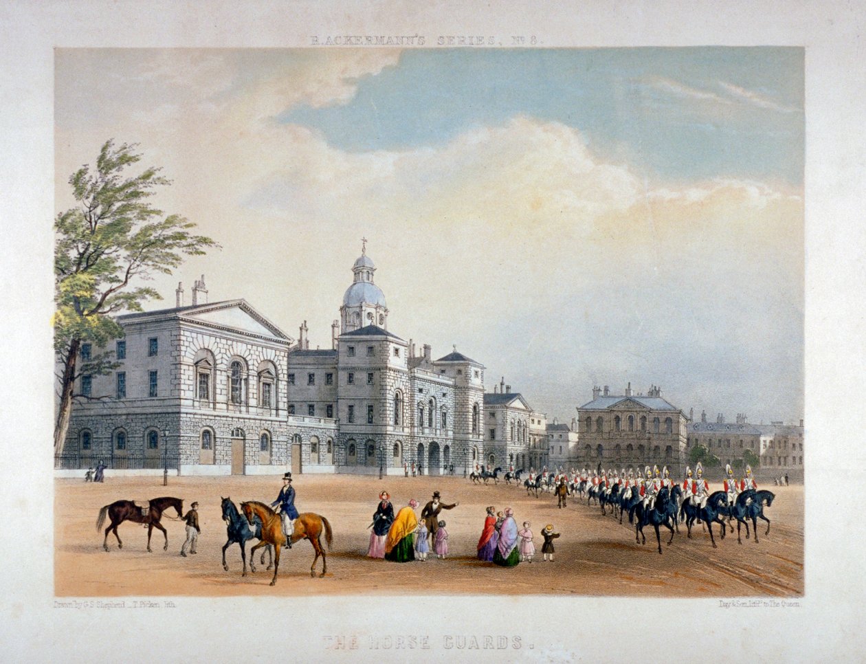 Horse Guards, Westminster, Londyn, 1851 autorstwa Thomas Picken