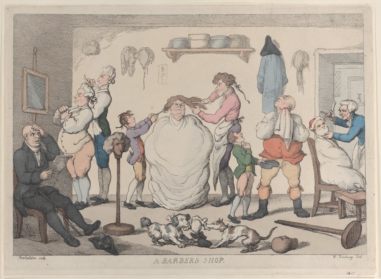Zakład fryzjerski, 1811., 1811. autorstwa Thomas Rowlandson