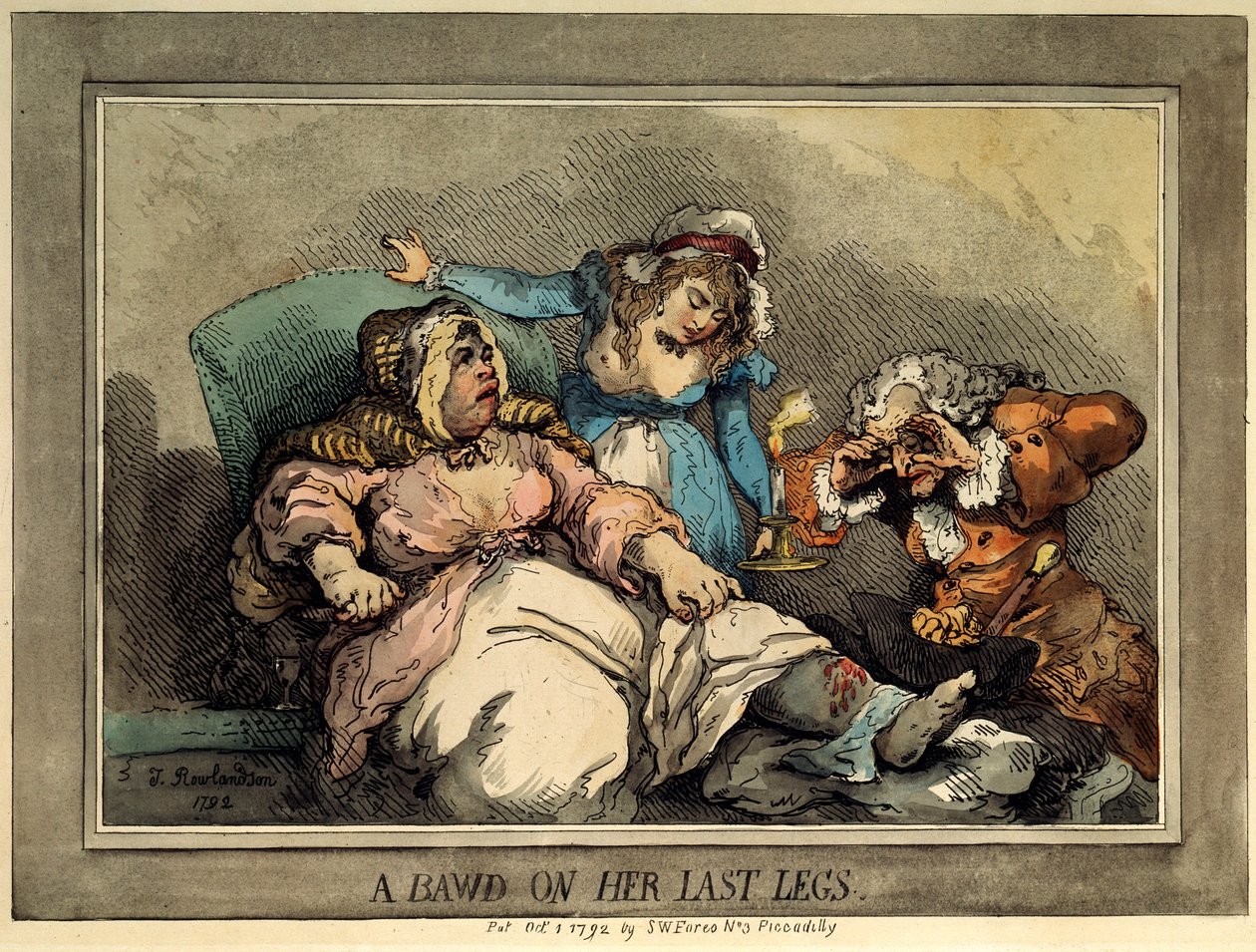 Strach na jej ostatnich nogach, 1792 autorstwa Thomas Rowlandson