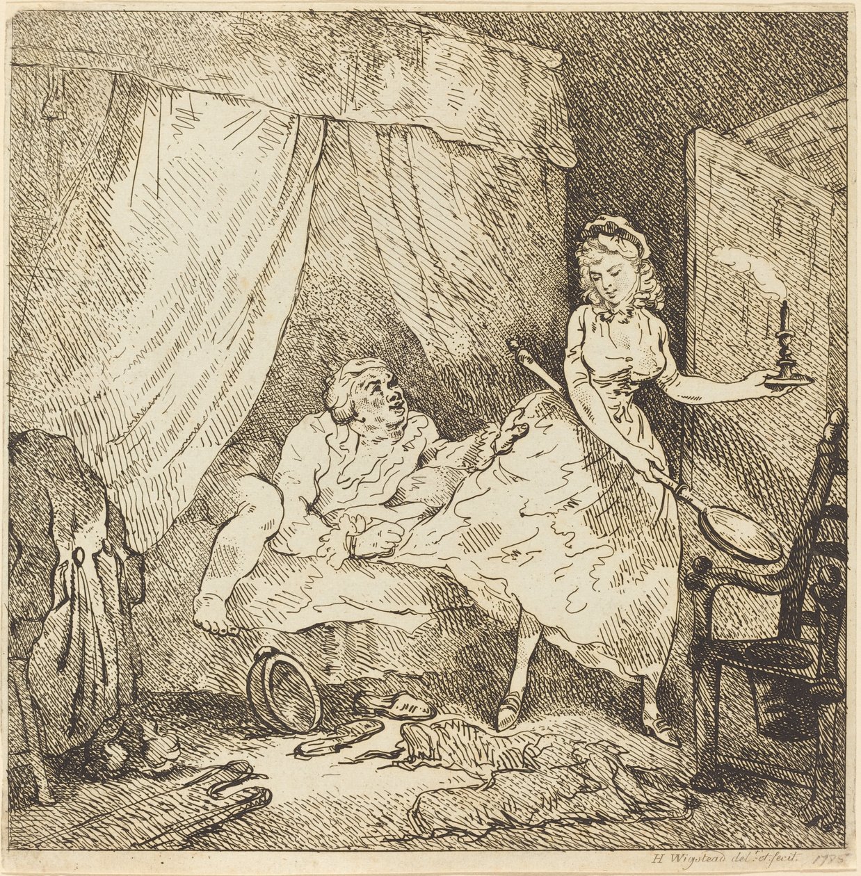 Podgrzewacz do łóżka autorstwa Thomas Rowlandson