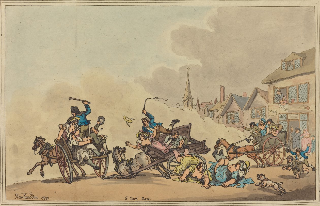 Wyścig wozów, 1788. autorstwa Thomas Rowlandson