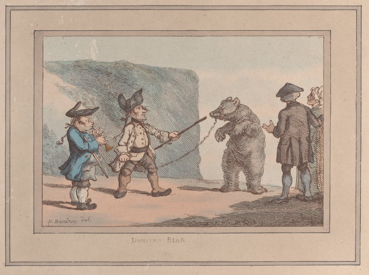 Tańczący niedźwiedź, 1800-1827., 1800-1827. autorstwa Thomas Rowlandson