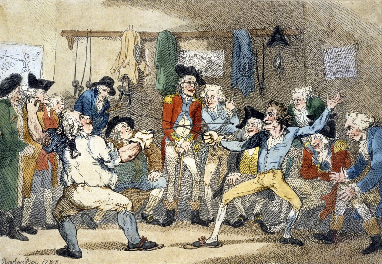 Mecz szermierczy autorstwa Thomas Rowlandson