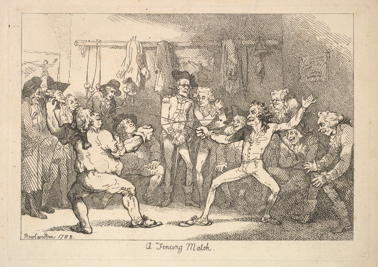Mecz szermierczy, 1788. autorstwa Thomas Rowlandson