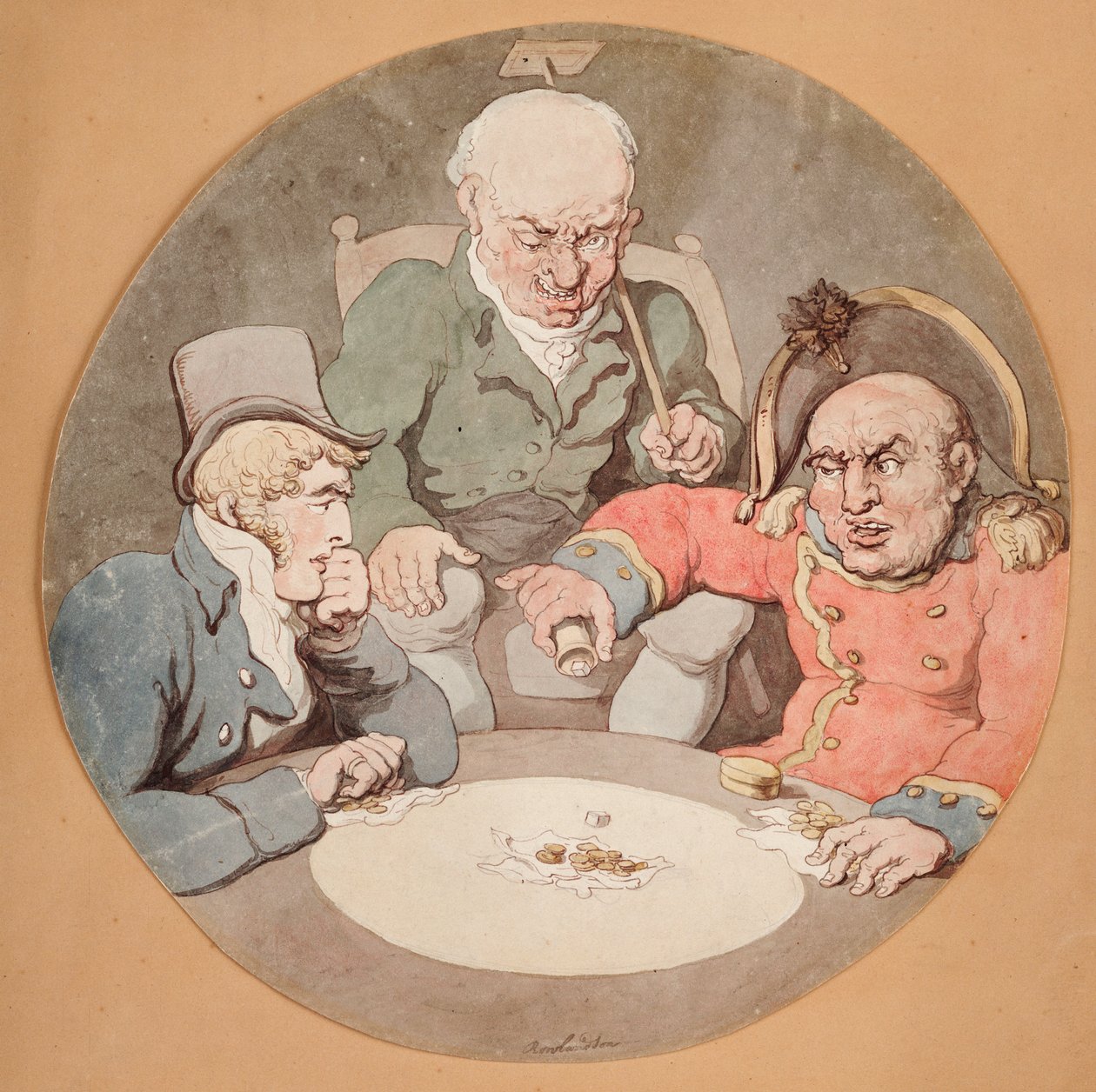 Gra w kości autorstwa Thomas Rowlandson