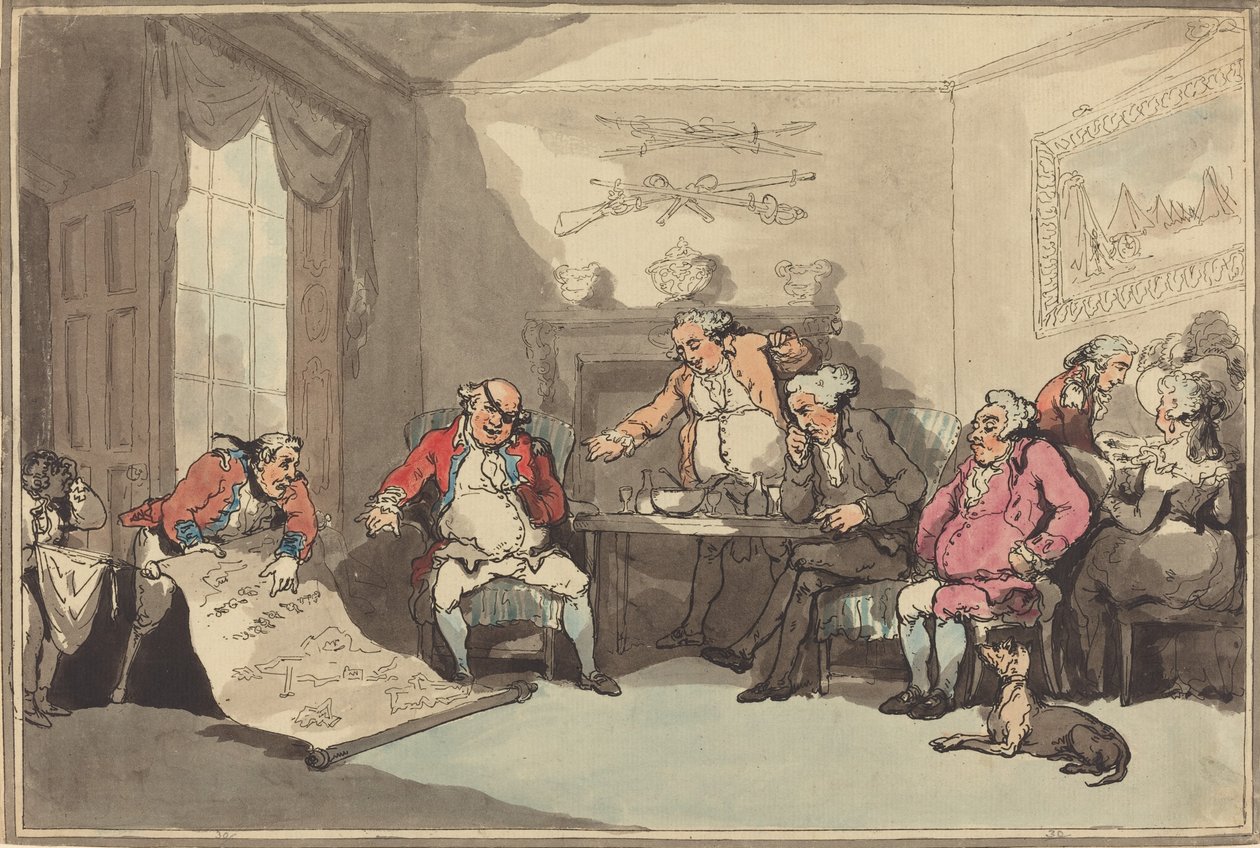 Spotkanie Milicji, prawdopodobnie 1799. autorstwa Thomas Rowlandson