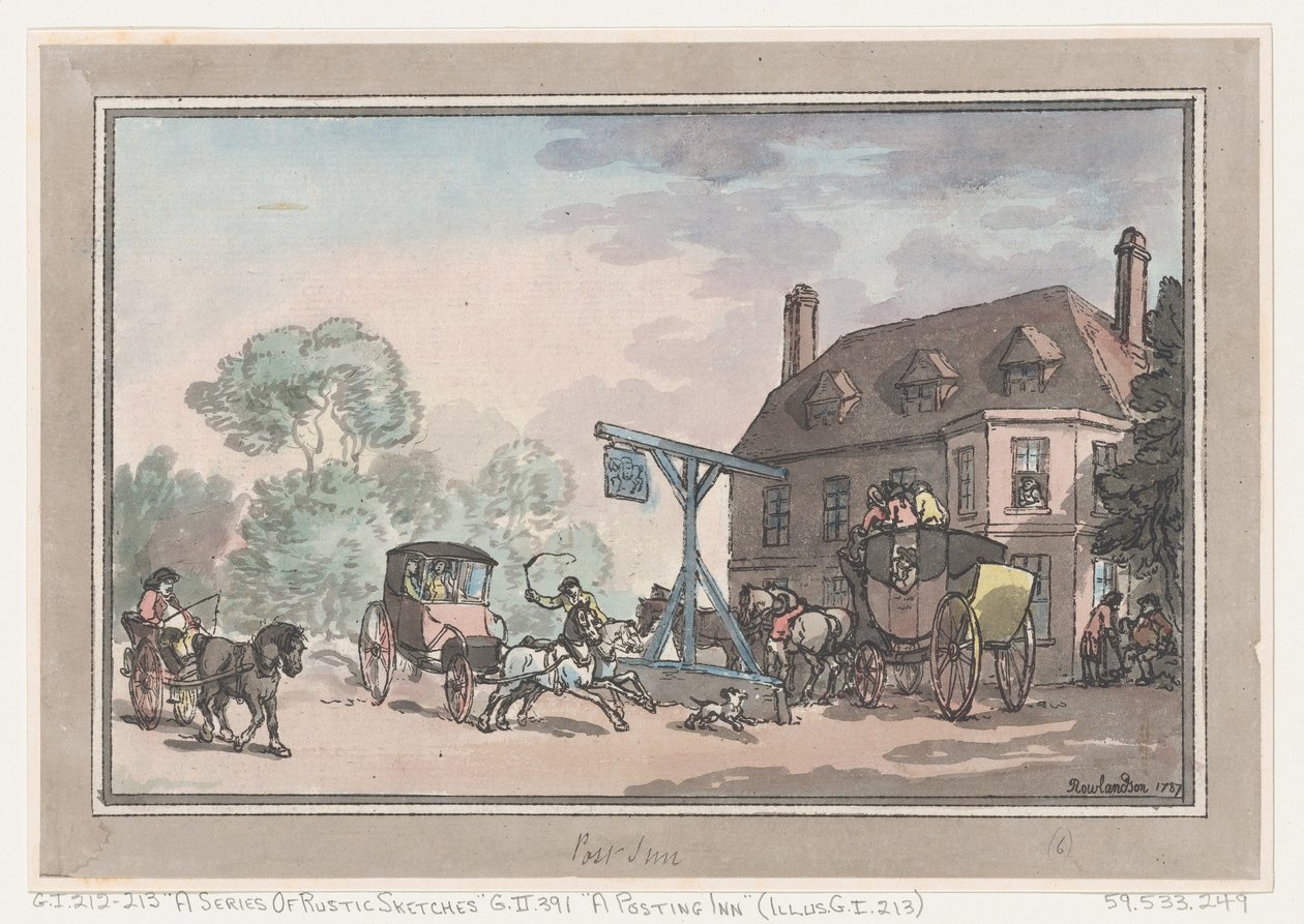 Karczma pocztowa, 1787., 1787. autorstwa Thomas Rowlandson