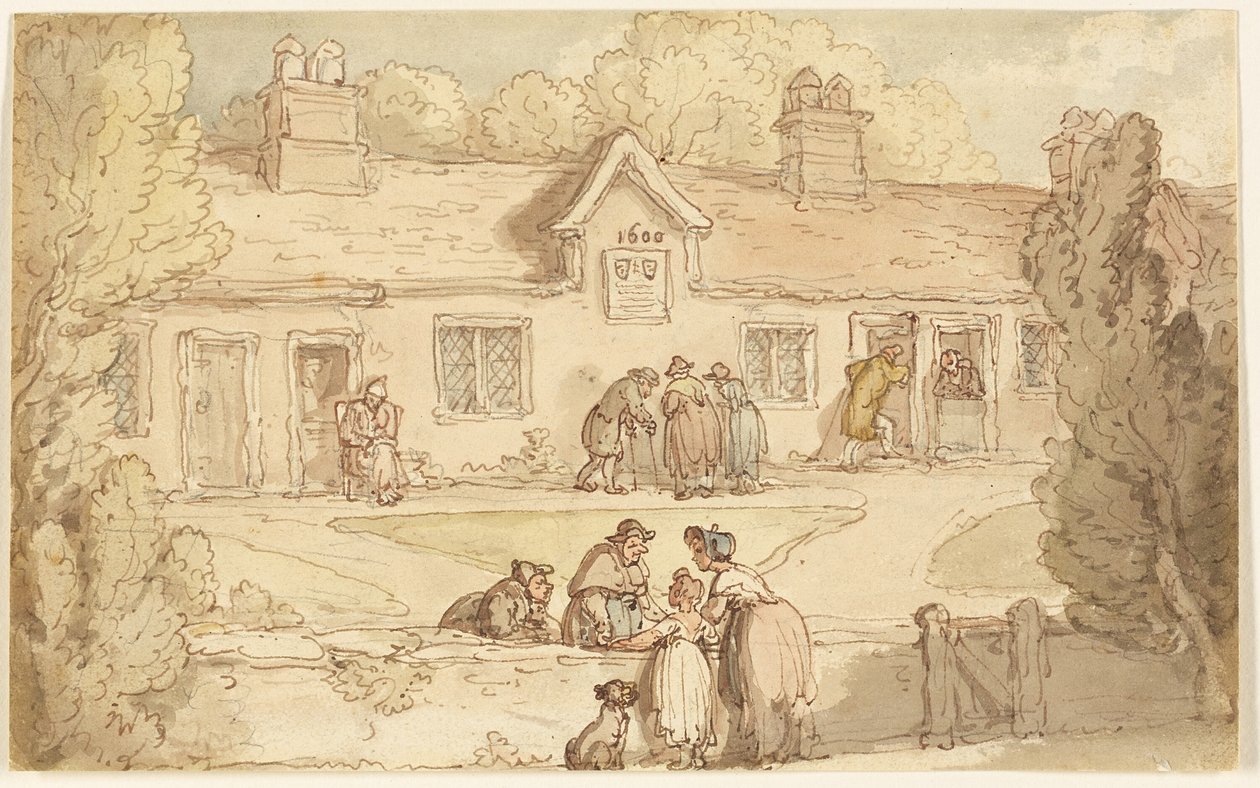 Dom Jałmużny w Tottenham autorstwa Thomas Rowlandson