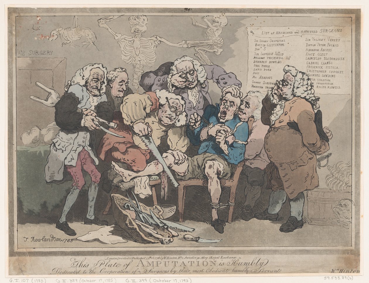 Amputacja, 17 lutego 1786., 17 lutego 1786. autorstwa Thomas Rowlandson