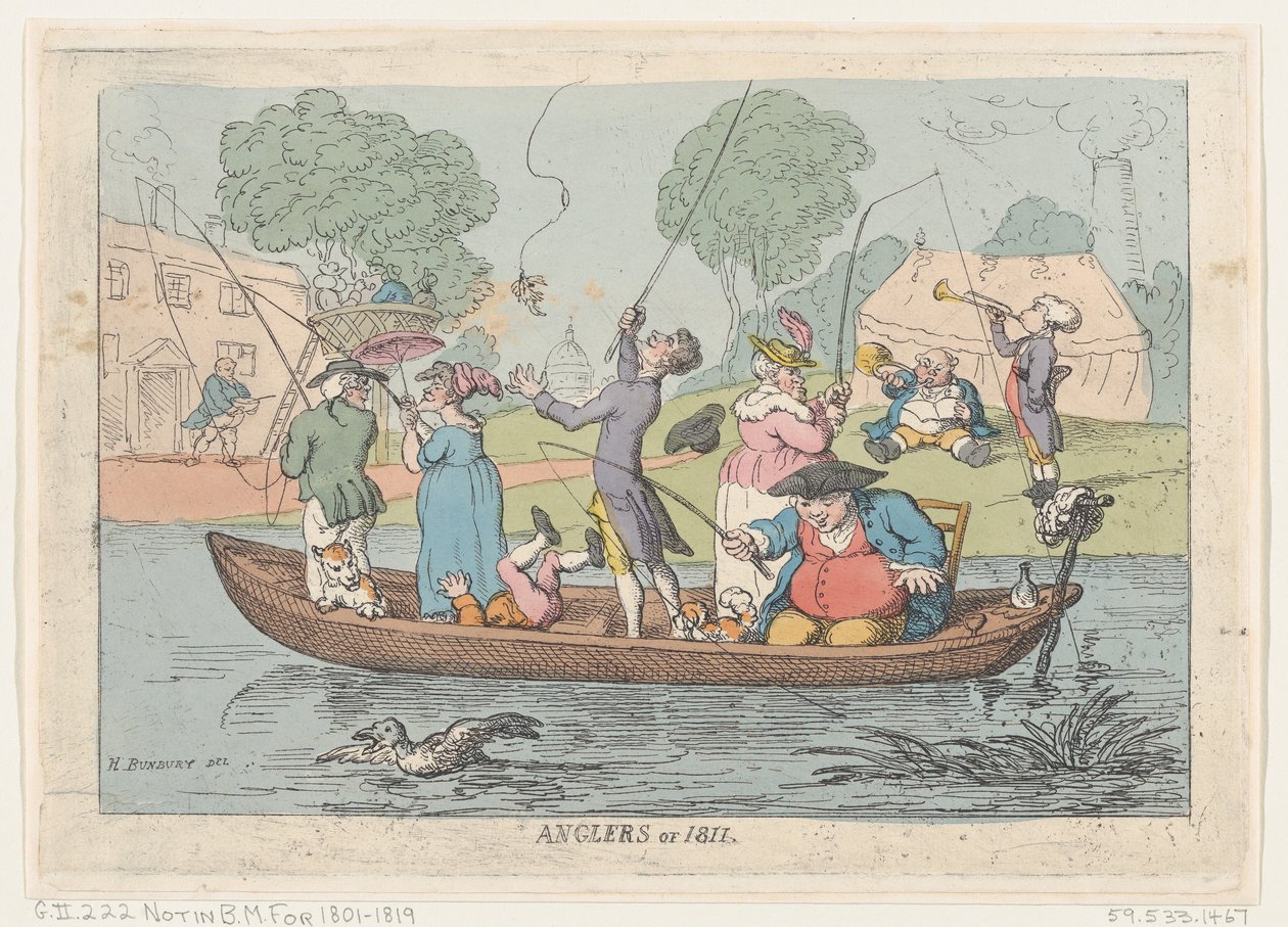 Wędkarze z 1811, 1811., 1811. autorstwa Thomas Rowlandson