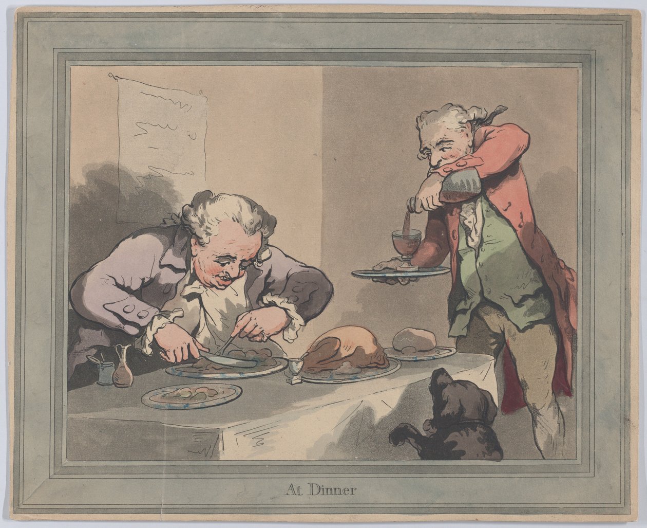 Na Kolacji, 1790 r., 1790 r. autorstwa Thomas Rowlandson