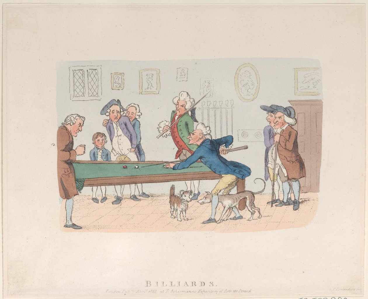 Bilard, kwiecień 1803., kwiecień 1803. autorstwa Thomas Rowlandson