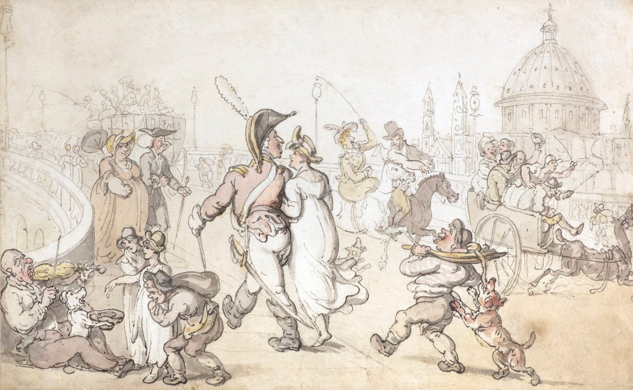 Most Blackfriars (akwarela) autorstwa Thomas Rowlandson