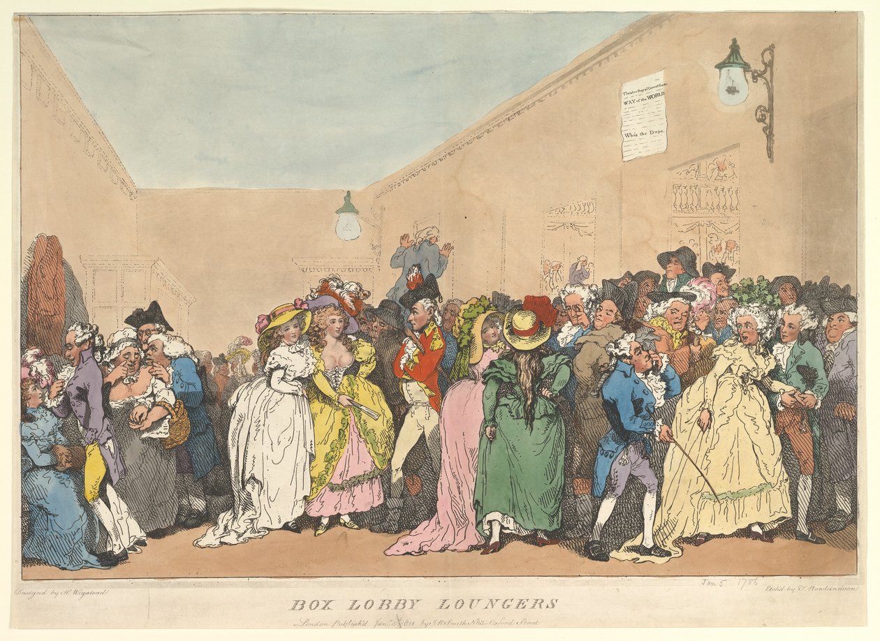Leżaki w holu, 5 stycznia 1811 r. autorstwa Thomas Rowlandson