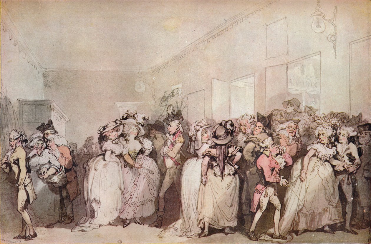 Leżaki Lobby Box z 1785, c1785 autorstwa Thomas Rowlandson