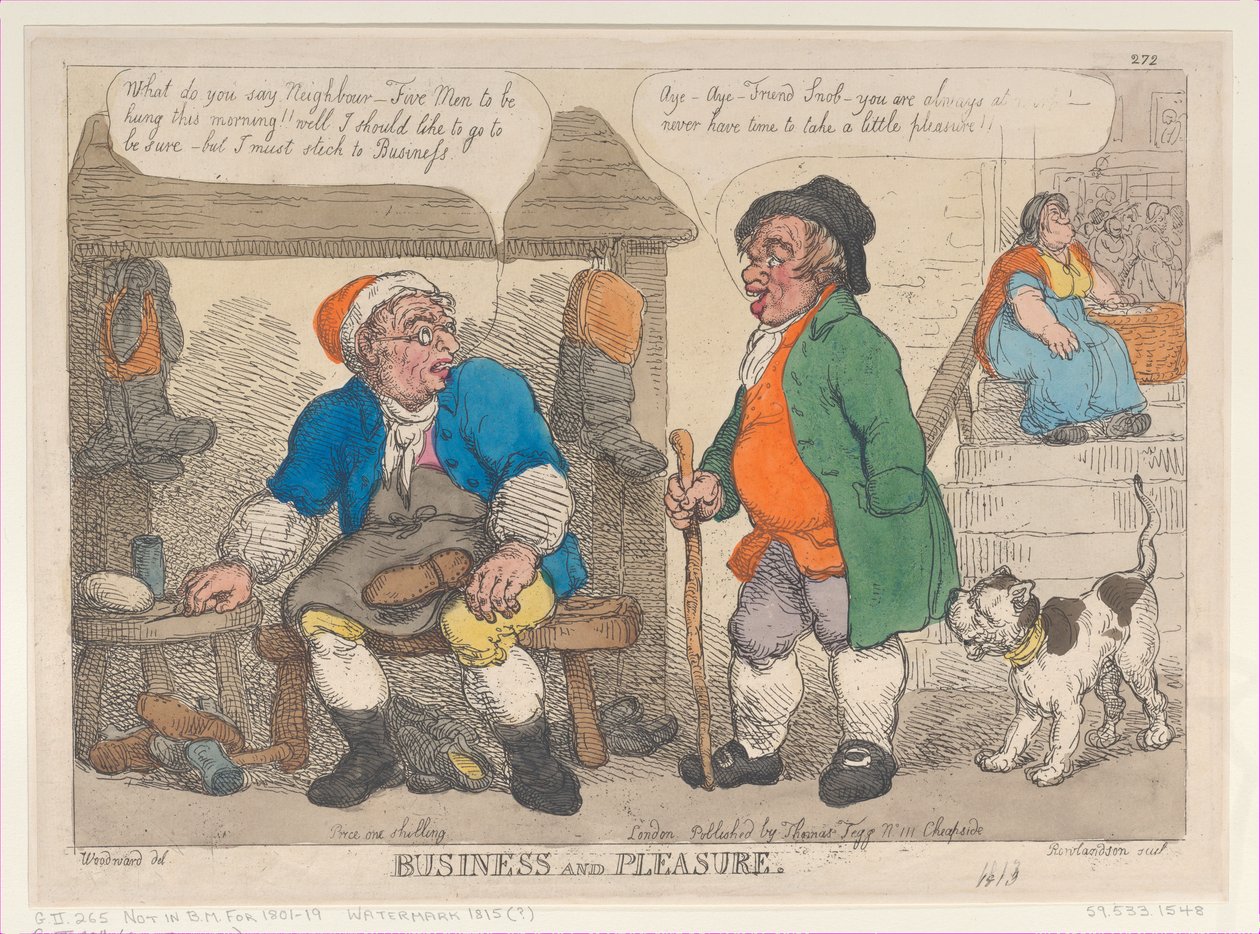 Biznes i przyjemność, [1813], przedruk., [1813], przedruk. autorstwa Thomas Rowlandson
