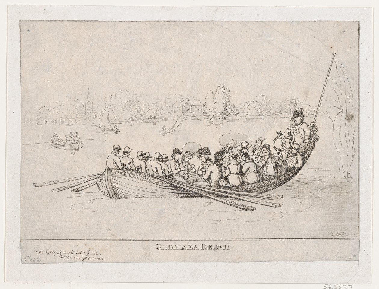 Chelsea Reach, 1799., 1799. autorstwa Thomas Rowlandson