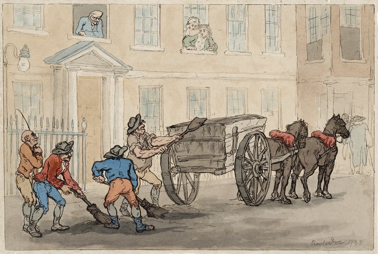 Zbieranie ziemi w nocy, wyd. 1788 autorstwa Thomas Rowlandson
