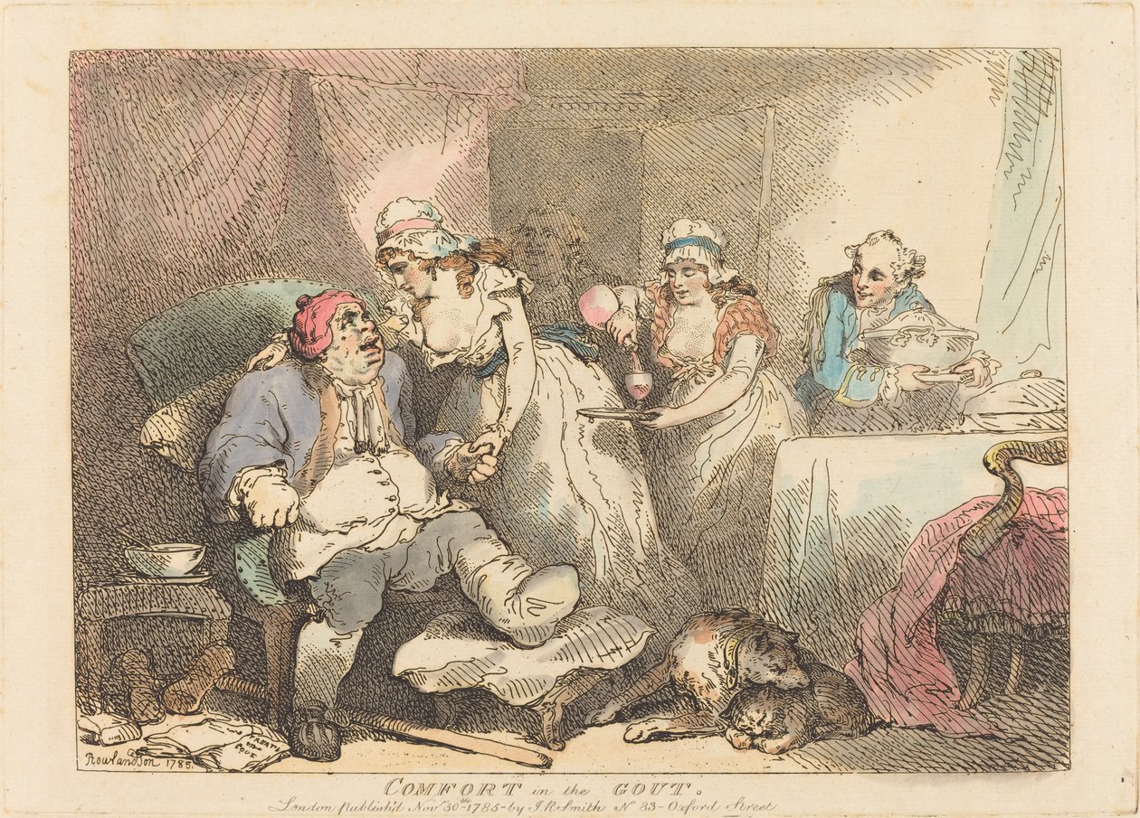Komfort w dnie moczanowej autorstwa Thomas Rowlandson