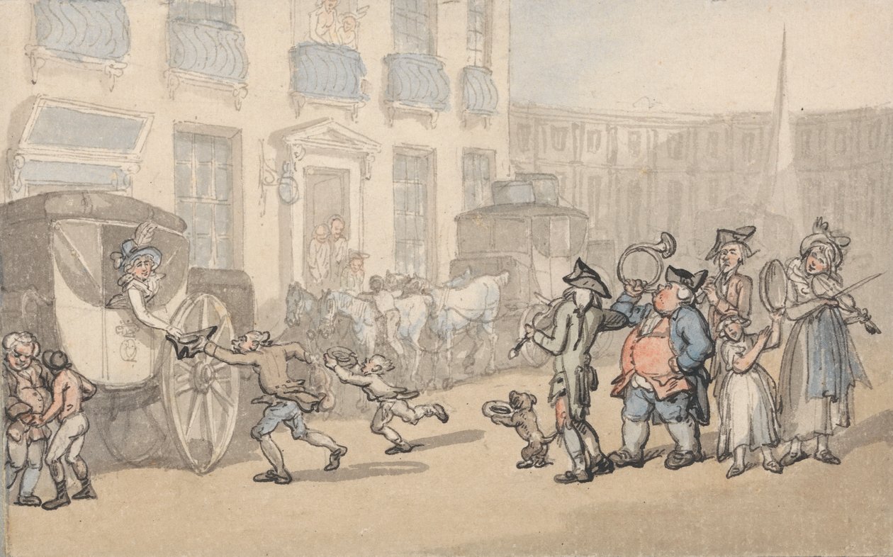 Wygody kąpieli: przyjeżdżają autokary autorstwa Thomas Rowlandson