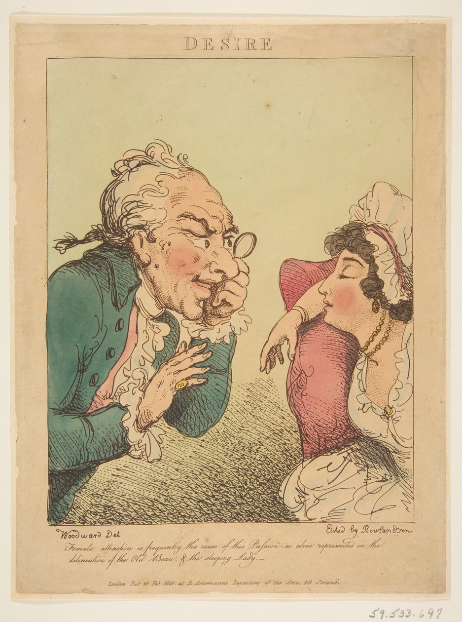 Pożądanie, 21 lutego 1800 r. autorstwa Thomas Rowlandson