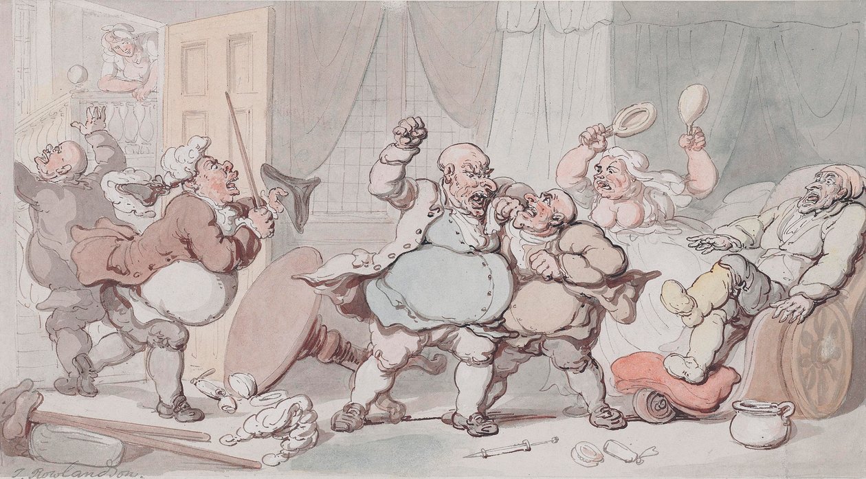 Lekarze różnią się autorstwa Thomas Rowlandson