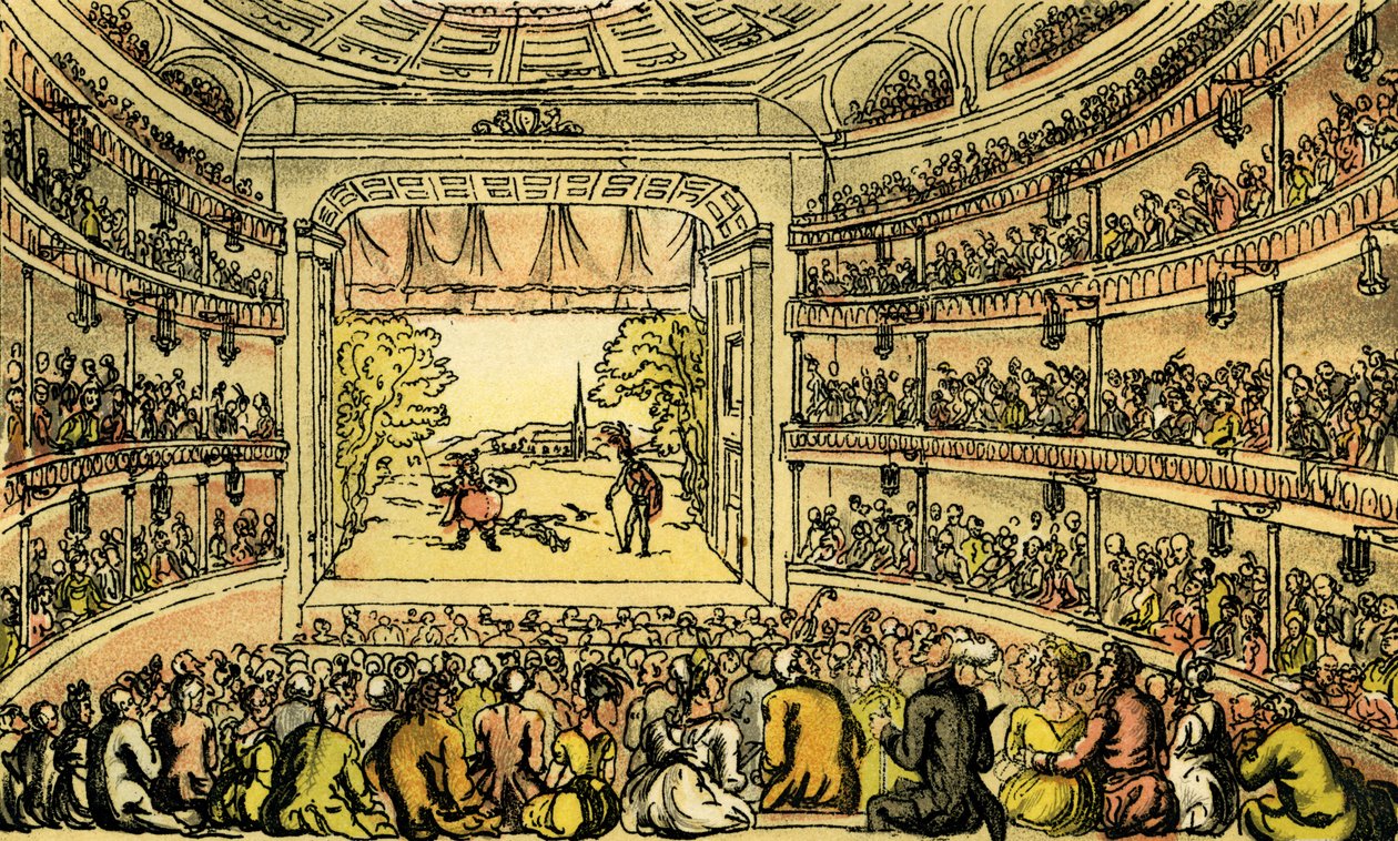 „Dr Syntax w Covent Garden Theatre” autorstwa Thomas Rowlandson
