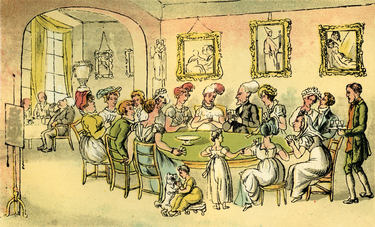„Dr Syntax na przyjęciu karcianym” autorstwa Thomas Rowlandson