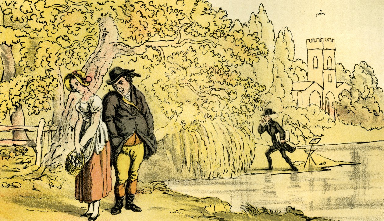 „Dr Syntax dokonuje odkrycia” autorstwa Thomas Rowlandson