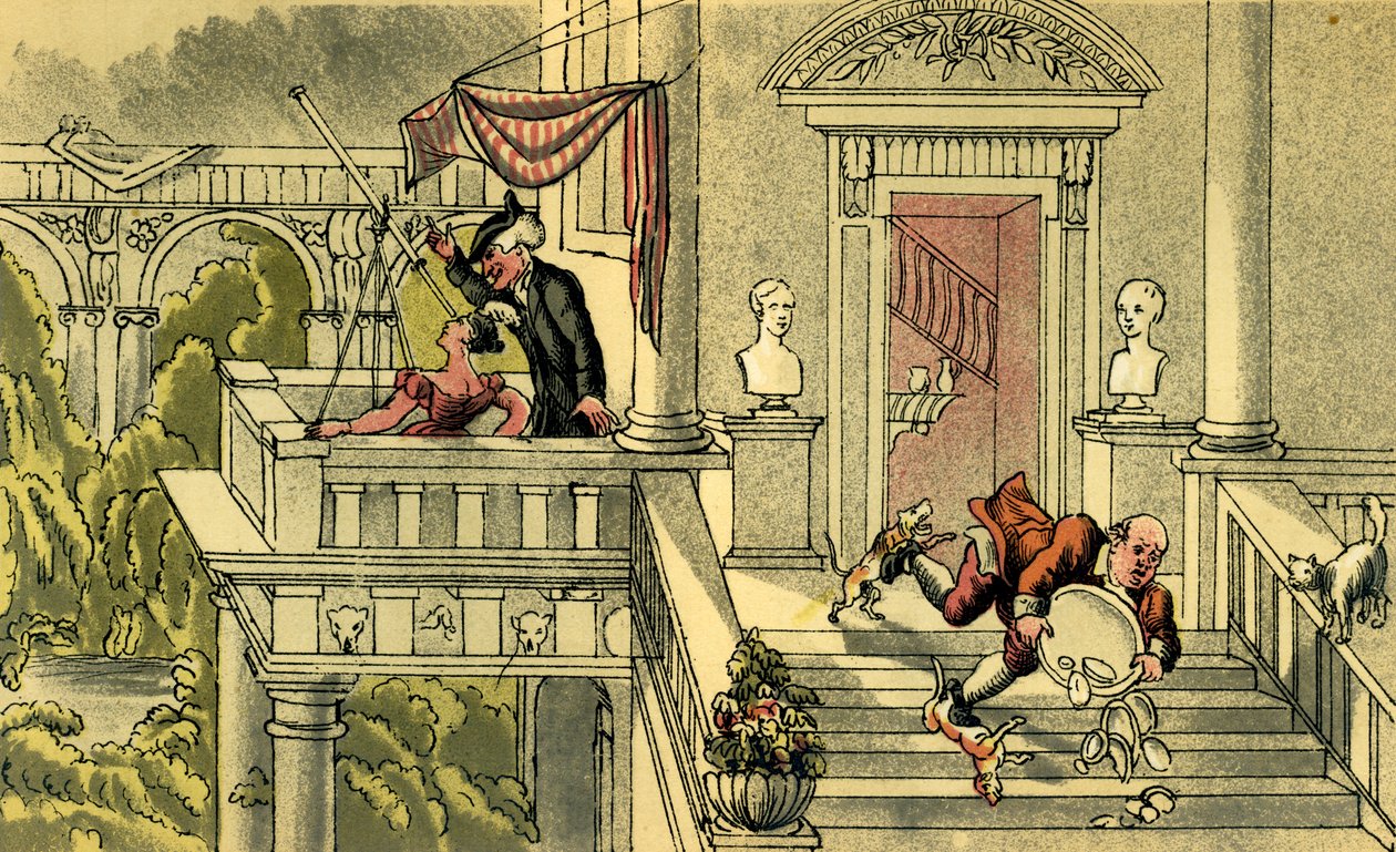 „Obserwacja gwiazd przez doktora Syntax” autorstwa Thomas Rowlandson