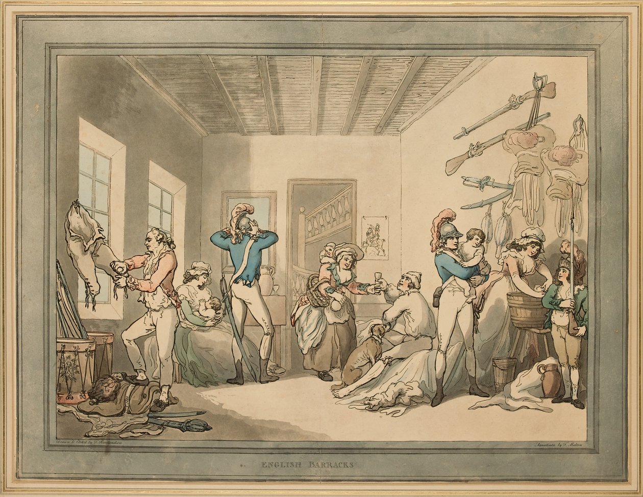 Koszary angielskie, 1788 autorstwa Thomas Rowlandson