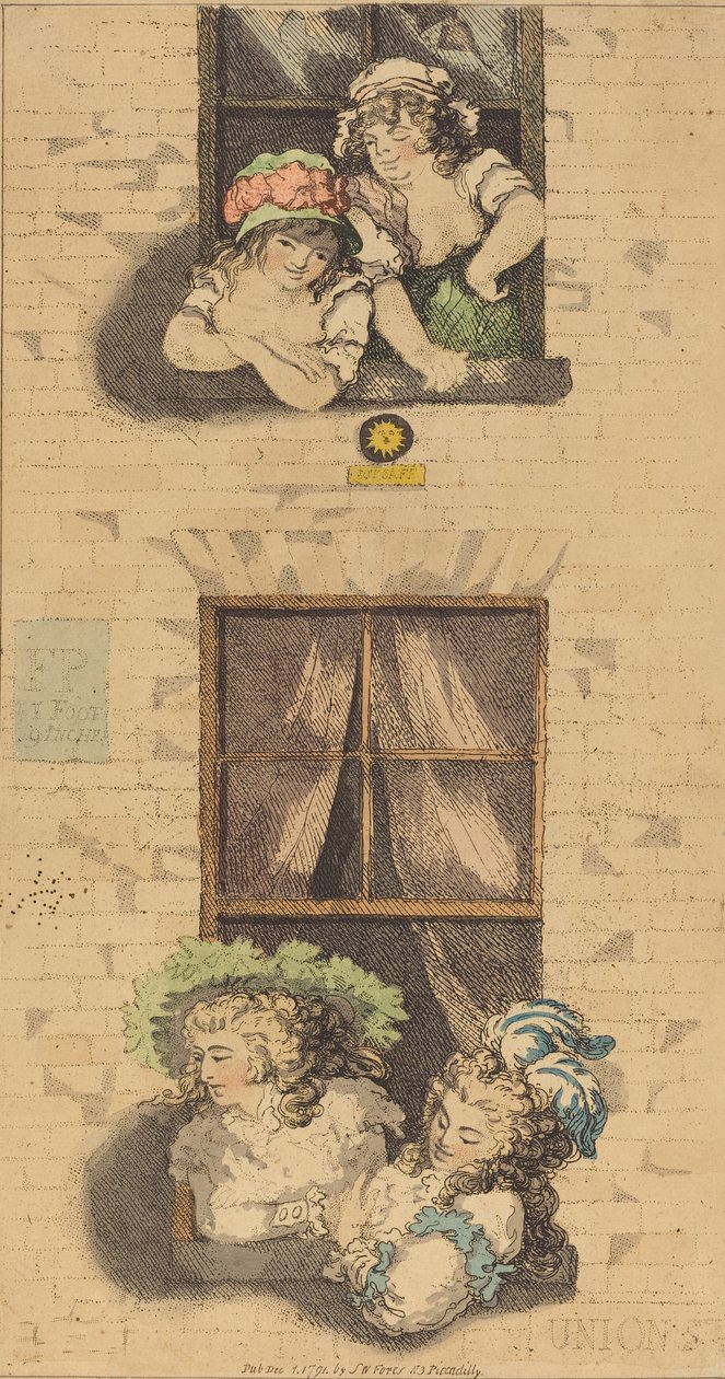 Pierwsze i drugie piętro, opublikowane w 1791 r. autorstwa Thomas Rowlandson