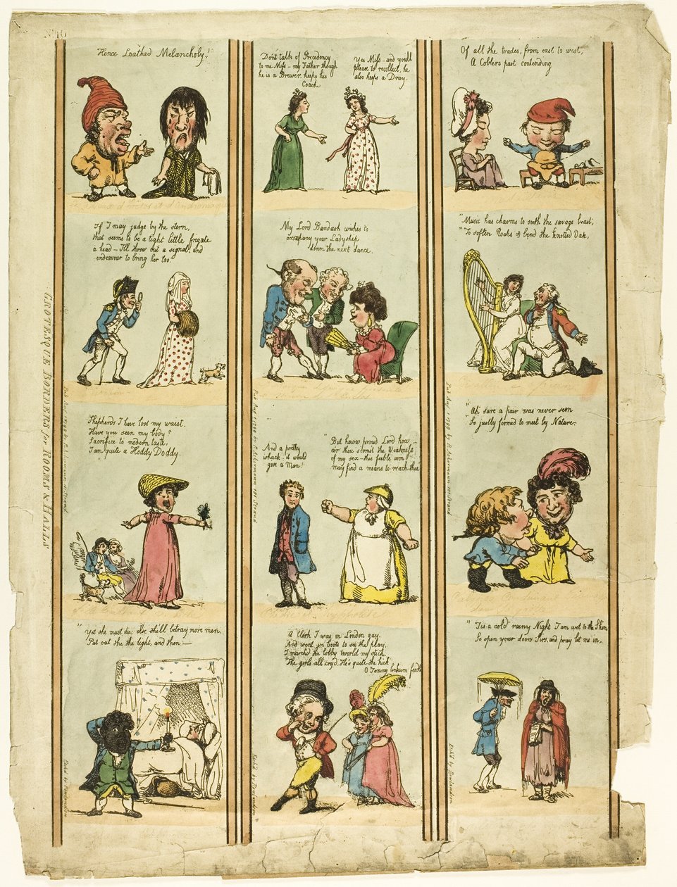 Groteskowe ramki do przedpokojów i pokoi autorstwa Thomas Rowlandson