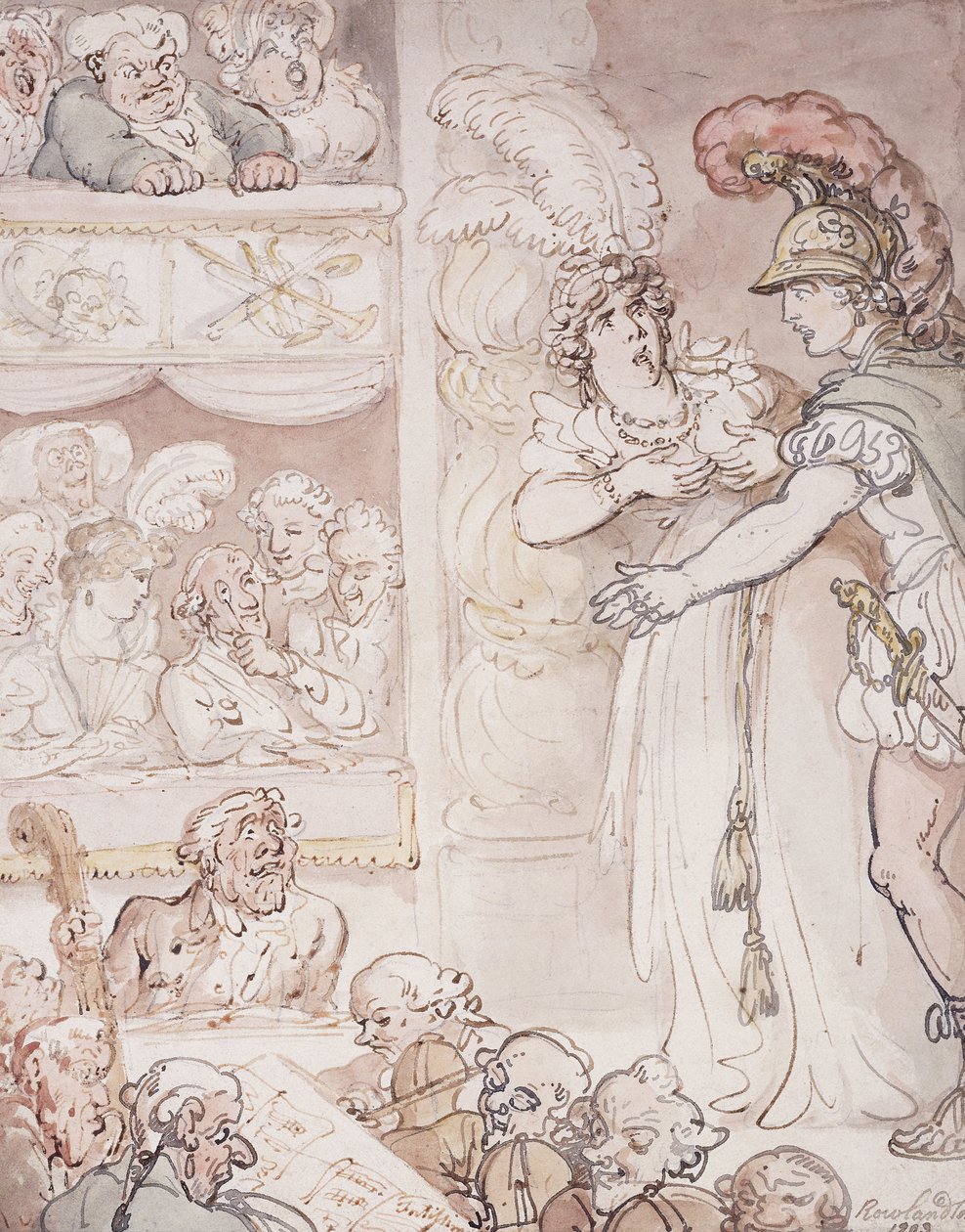 John Bull w Operze, 1803 autorstwa Thomas Rowlandson