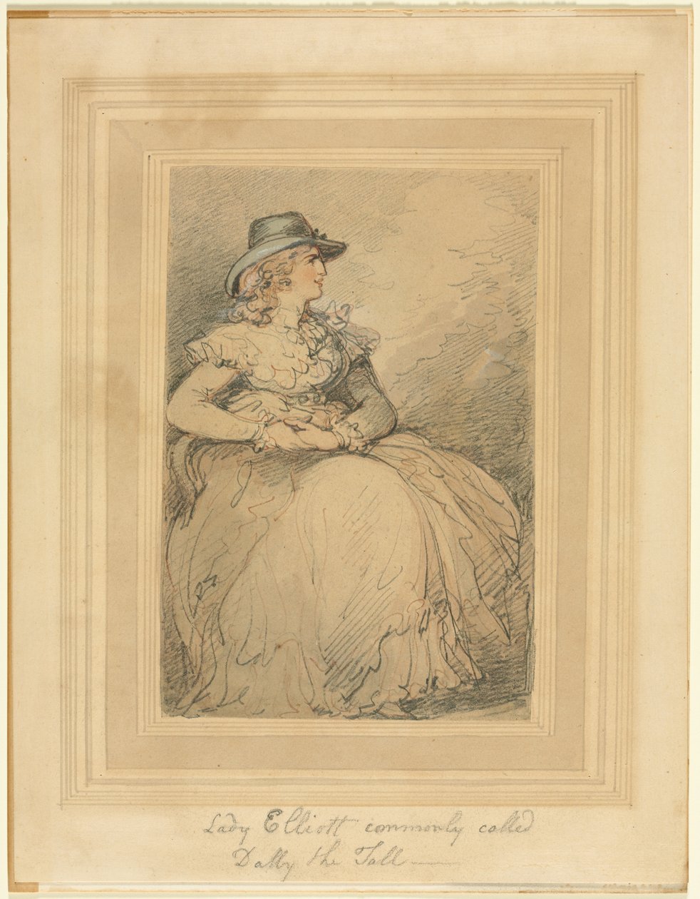 Lady Elliot, powszechnie nazywana Dolly The Tall autorstwa Thomas Rowlandson