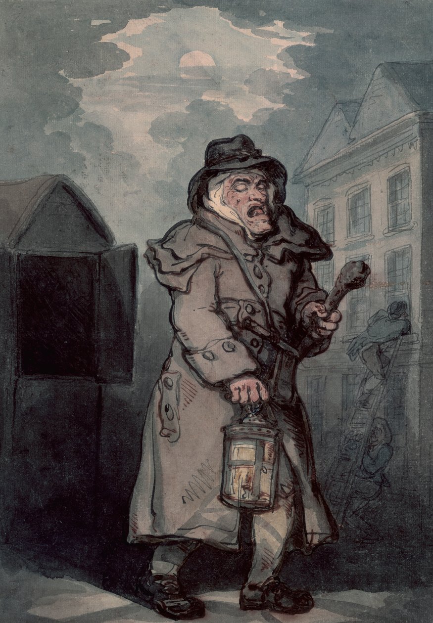 Stróż nocny, koniec XVIII wieku autorstwa Thomas Rowlandson