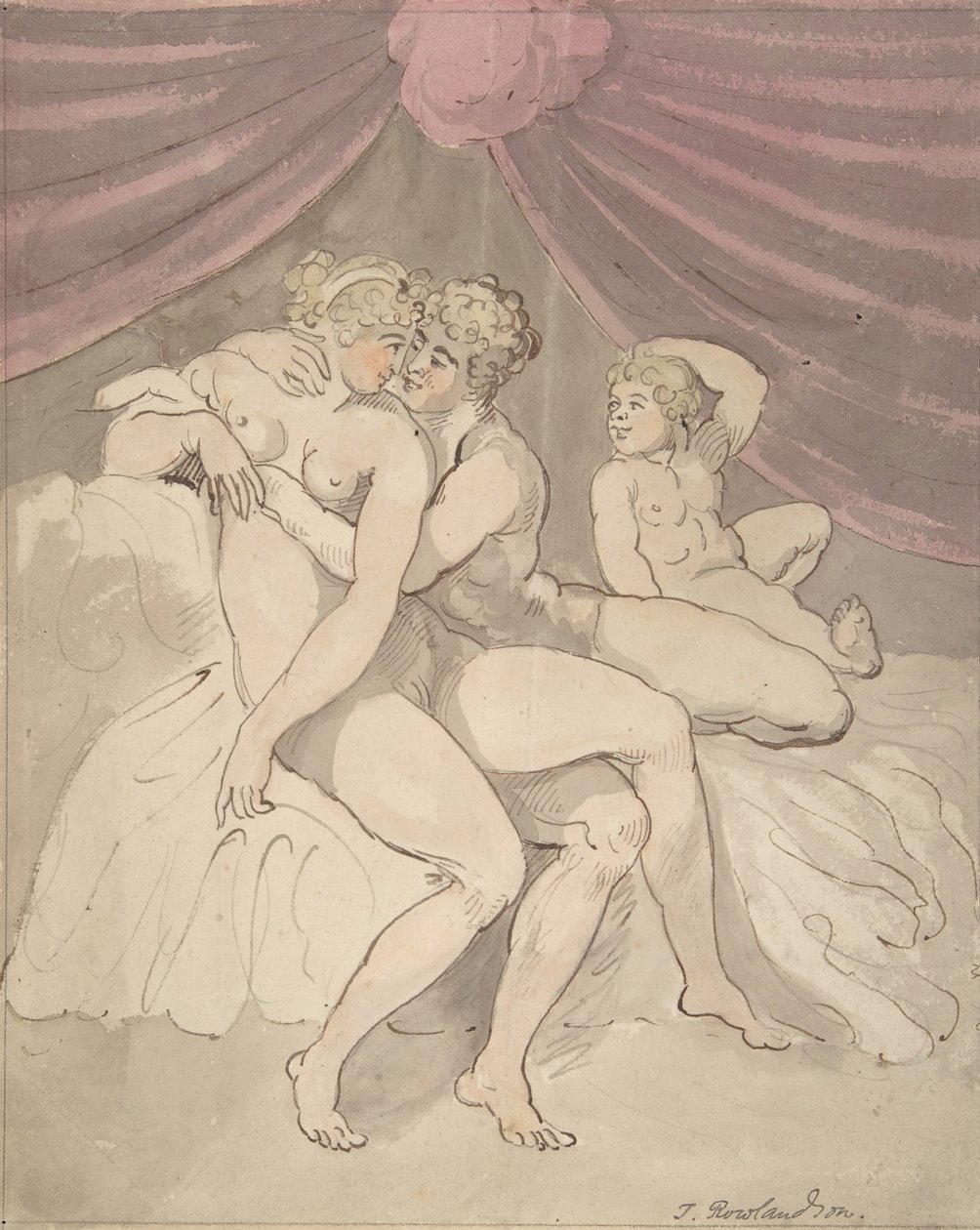 Naga para obejmująca, 1780-1827. autorstwa Thomas Rowlandson