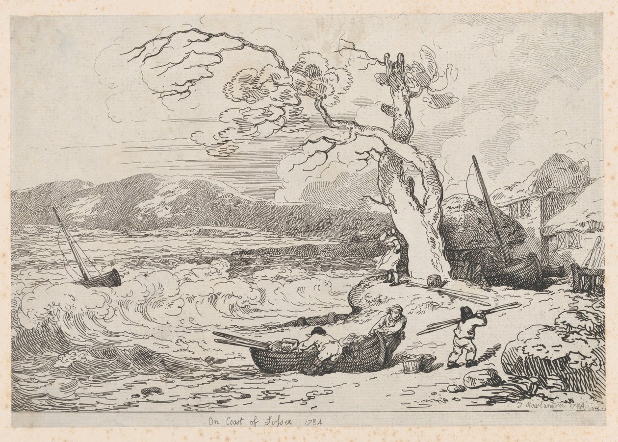 Na wybrzeżu Sussex, 1784-85., 1784-85. autorstwa Thomas Rowlandson