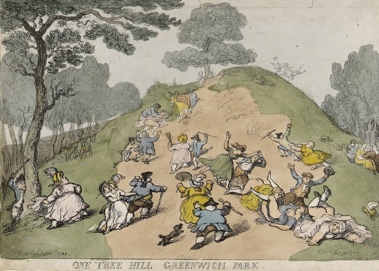 One Tree Hill, w Greenwich Park (Anglia) autorstwa Thomas Rowlandson