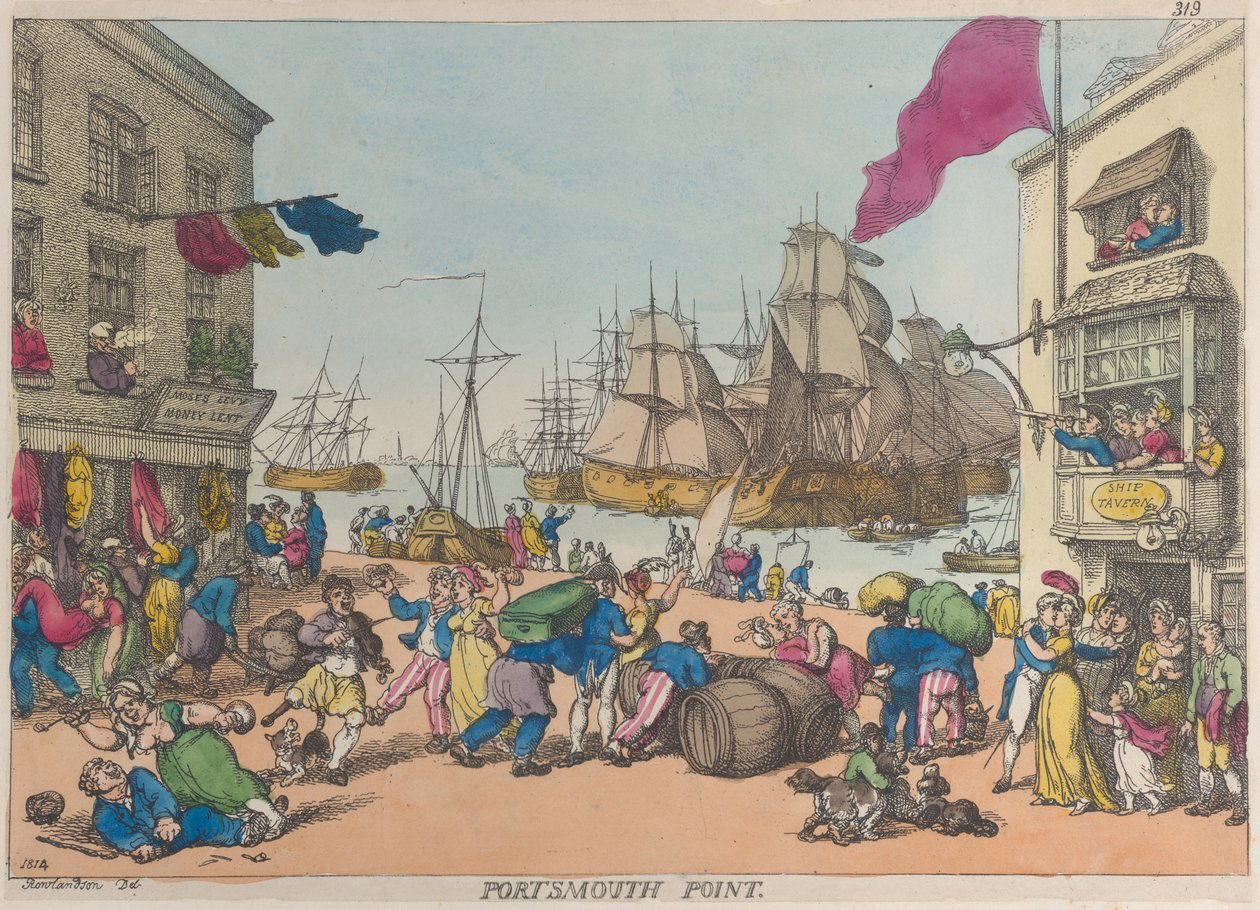 Punkt Portsmouth, 1814., 1814. autorstwa Thomas Rowlandson